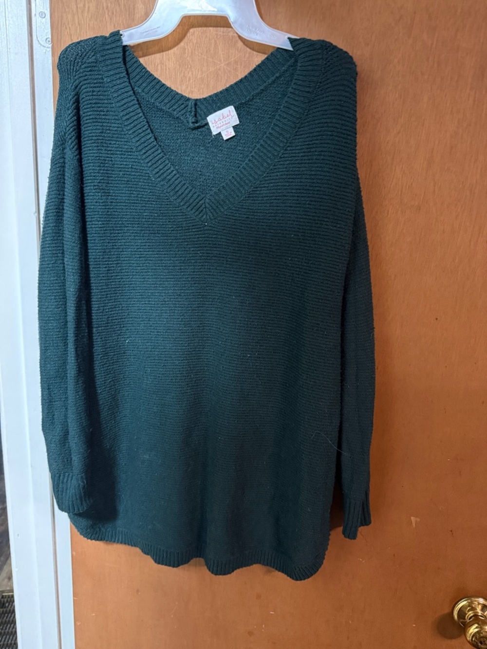 Isabel Maternity by Ingrid & Isabel Dark Green V-Neck Ribbed Sweater